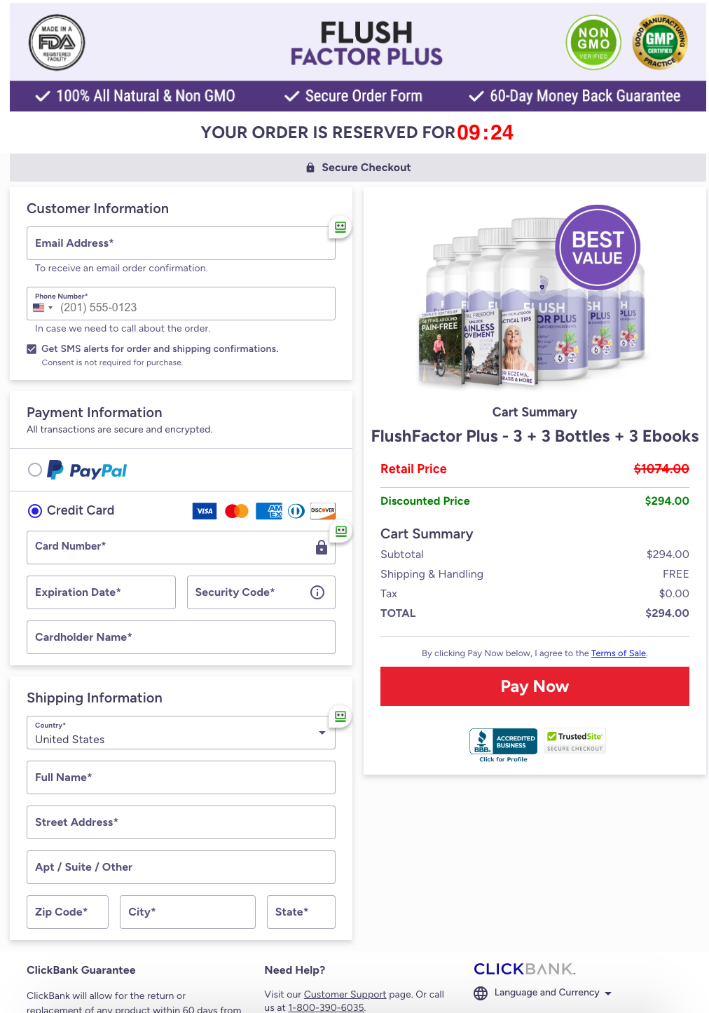 Flush Factor Plus Official Website Secure Order Page